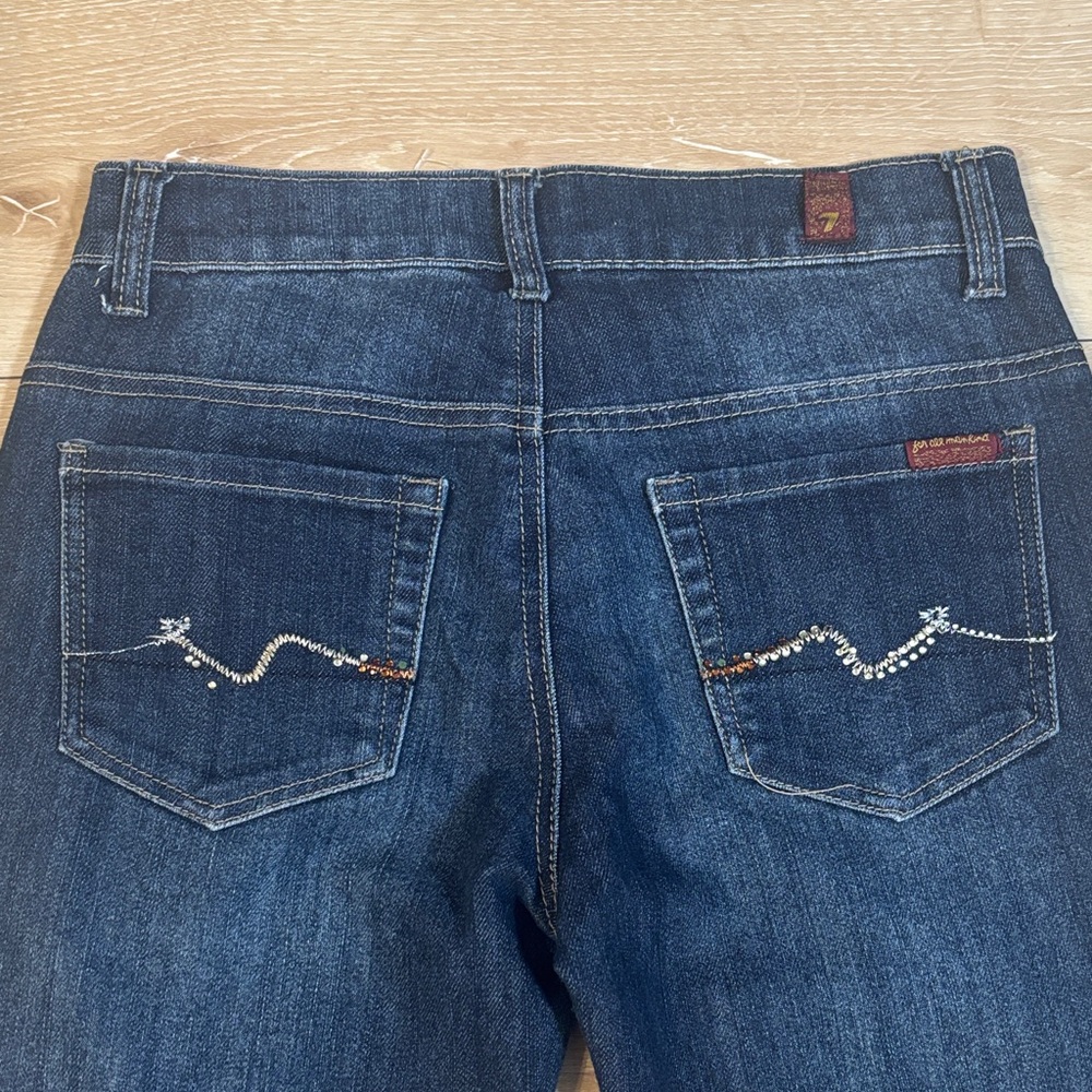 7 For All Mankind Dark Blue Straight Leg Jeans